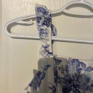 ruffle sleeve midi dress